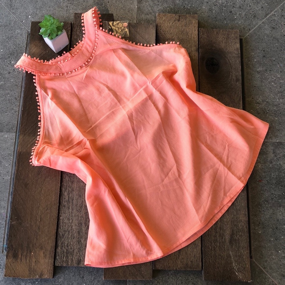 E&M Orange Sleeveless Blouse